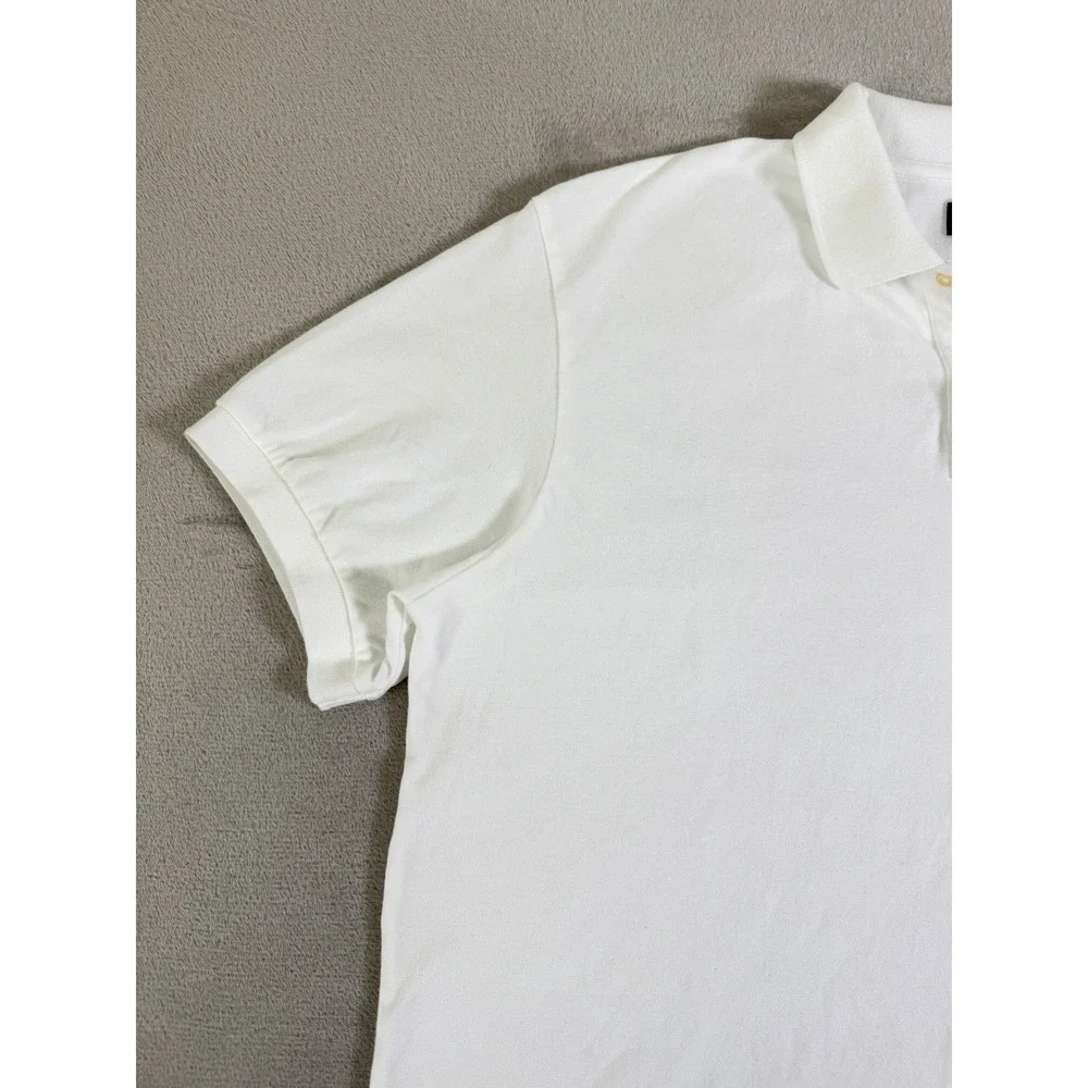 Chaps Stretch Polo Shirt Men's XL White Embroidered‎ Logo Casual Golf Polo